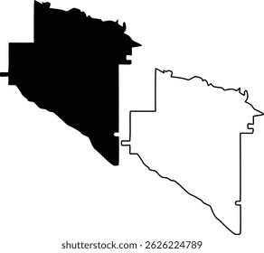 Map of Appling County Georgia USA Silhouette Flat And Outline Design