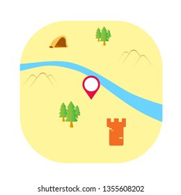 Map apps icon. Map logo design. Flat design