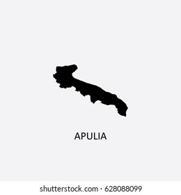 Map of Apulia - Italy Vector Illustration
