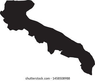 map of Apulia region in Italy