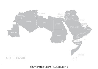 Map of Arab League. Vector