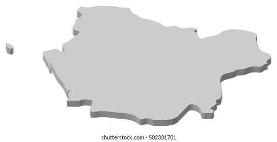 Map - Araucania (Chile) - 3D-Illustration