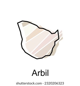 map of Arbil illustration design template, map republic country of Iraq vector