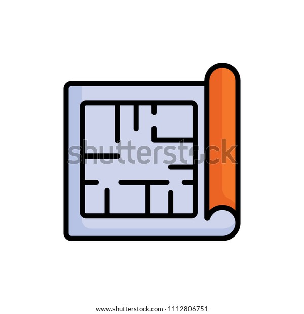 Map Architect Sketch Plan Vector Illustration Stock Vector