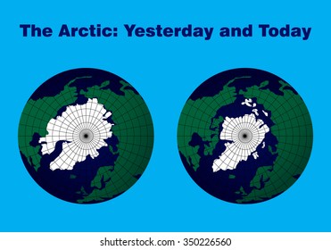 Karte der Arktis "Gestern und Heute"