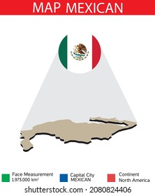 Mexıcan map area vector illustration flag geography