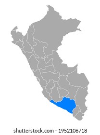 Map of Arequipa in Peru on white