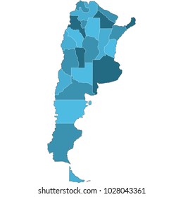 Argentina Map Divided Into Regions Grayscale Stock Illustration ...