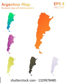 Map of Argentina with beautiful gradients. Actual set of country maps. Favorable vector illustration.