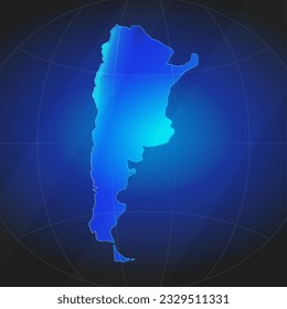Map of Argentina in blue color. Template for website, annual report, news, infographics. Vector Illustration 