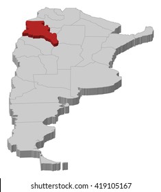 Map - Argentina, Catamarca - 3D-Illustration