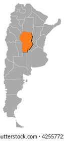 Map - Argentina, Cordoba