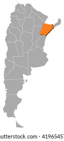 Map - Argentina, Corrientes