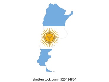 Map of Argentina country on white background.Vector Illustration