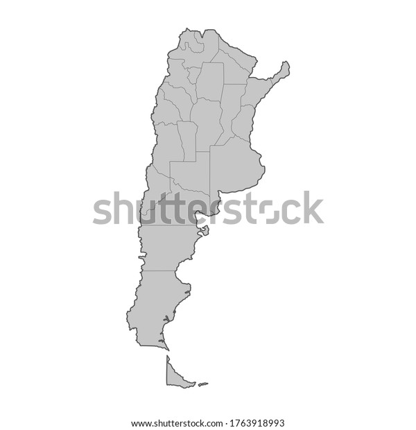 Map of Argentina divided to regions.\
Outline map. Vector\
illustration.