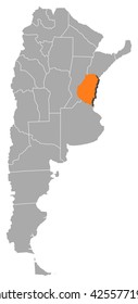 Map - Argentina, Entre Rios