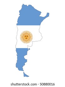 map of Argentina filled with flag of the state