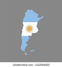 Map of argentina with flag