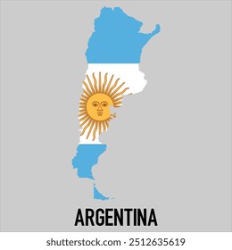 mapa de Argentina com bandeira, ilustração vetorial