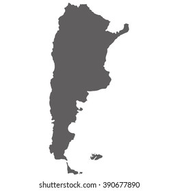 Map of Argentina in gray on a  white background