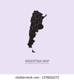 Map of Argentina - High detailed map violet outline map with caption on violet background.Abstract design vector illustration eps 10.