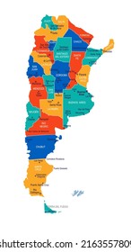 Mapa de Argentina - ilustración vectorial altamente detallada