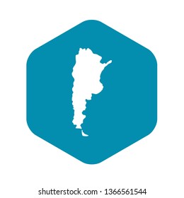 Map of Argentina icon. Simple illustration of map of Argentina vector icon for web