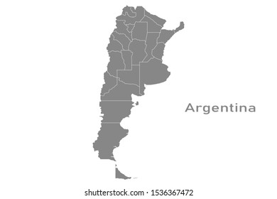 map argentina isolated on white background
