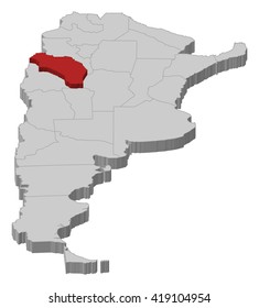 Map - Argentina, La Rioja - 3D-Illustration