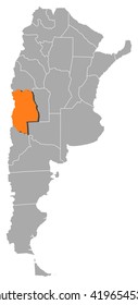 Map - Argentina, Mendoza