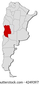 Mapa - Argentina, Mendoza