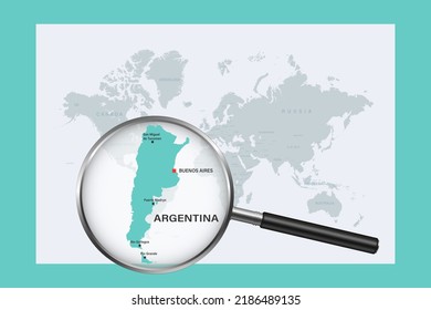 Map Argentina On Political World 260nw 2186489135 