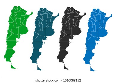 map of Argentina. original map.variety of colors on white background. Vector illustration eps 10.