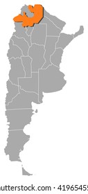 Map - Argentina, Salta