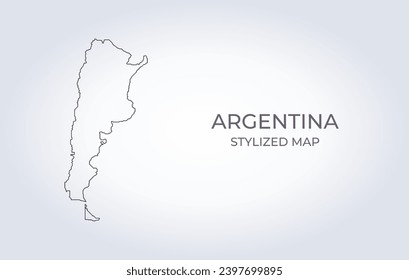 Map of Argentina in a stylized minimalist style. Simple illustration of the country map.