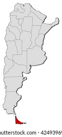 Map - Argentina, Tierra del Fuego