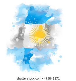 map of Argentina vector design Illustration Watercolor paint