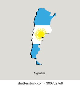 Map of Argentina  for your design, concept Illustration.