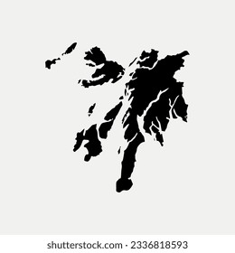 Mapa de Argyll y Bute - Escocia - Reino Unido Esbozo de silueta gráfico elemento de ilustración Diseño de plantilla de ilustración
