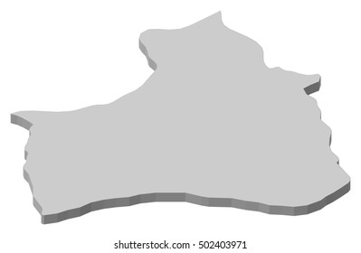 Map - Arica and Parinacota Region (Chile) - 3D-Illustration