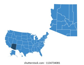 Map of Arizona state