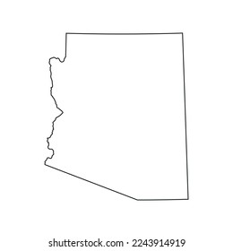 Map of the Arizona state in white color isolated on white background. Vector illustration