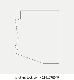 Map of Arizona - United States outline silhouette graphic element Illustration template design
