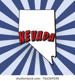 map of Arizona u.s. state in pop art style with dotted shadows and radial lines in shape of rays