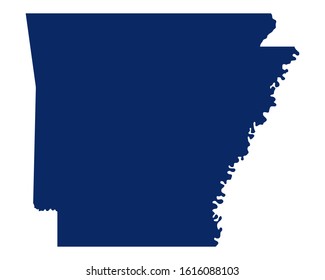 Map of Arkansas in blue colour