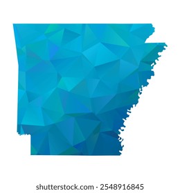 Map of Arkansas - Blue Polygonal Design For Your. Vector illustration eps 10.