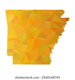 Map of Arkansas - Gold Polygonal Design For Your. Vector illustration eps 10.