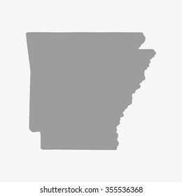 Map  of Arkansas in gray on a white background