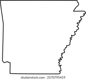 Map of Arkansas with Landmarks and Features