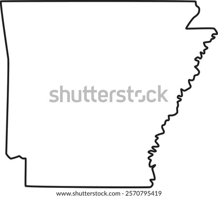 Map of Arkansas with Landmarks and Features